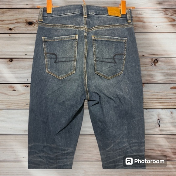 AMERICAN EAGLE JEANS WOMENS CURVY HI-RISE JEGGING DISTRESSED - Picture 3 of 7